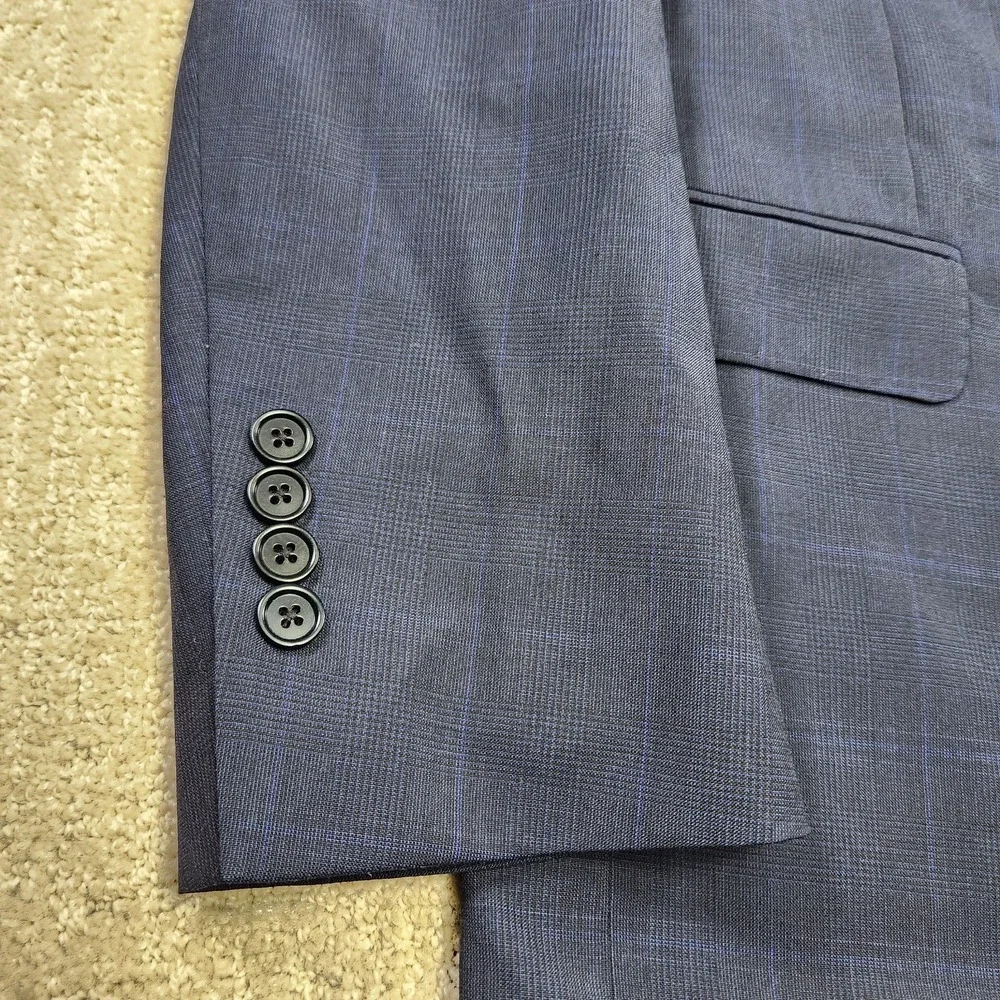 Brooks‎ Brothers Blazer Men 44R Blue Plaid Tollegno Wool Regent Fit *READ